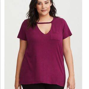 Torrid Premium Berry Choker Tee Size 2, 3, 6